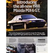 1988 mazda mx6 gt turbo magazine advertisement