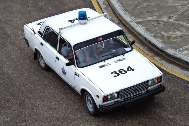 lada 2107 police car in cuba